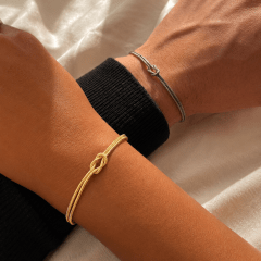 Pulsera para parejas con nudo en acero / set 0