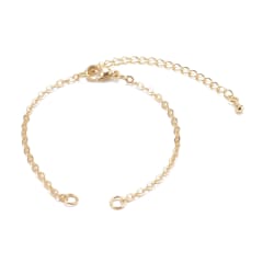 Base pulsera cadena eslabón forzado 2.5 mm baño oro / unidad 0