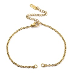 Base pulsera cadena eslabón forzado 2 mm acero / unidad 0