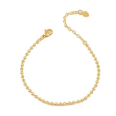Pulsera balín textura liso 2.5 mm baño oro / unidad 0