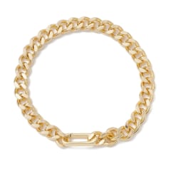 Pulsera tejido cubano 9.5 mm baño oro / unidad 0