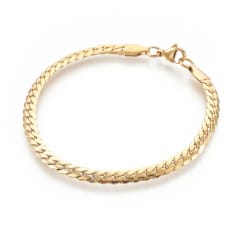 Pulsera tejido serpiente plana 4.5 mm acero / unidad 0