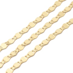 Cadena eslabón discos planos 8x4 mm baño oro / metro 0