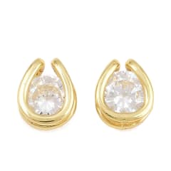 Dije pasador punto de luz 8x7 mm baño oro platino zircón / unidad 0