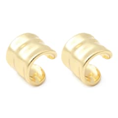 Ear cuff aros solitarios grueso ondulado 12 mm baño de oro / unidad 0