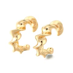 Ear cuff aros solitarios torcedura 23 mm baño oro / unidad 0