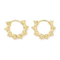 Aros argollas huggie bambú 16x19 mm baño oro / par 0