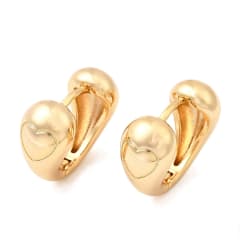 Aros argollas huggie gota corazón 14.5 mm baño oro / par 0