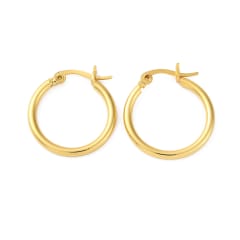 Aros argollas básicas 20 mm baño de oro / par 0