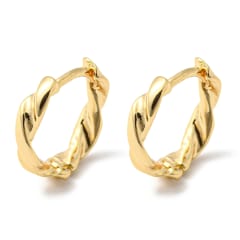 Aros argollas huggie torsión 13x14 mm baño oro / par 0
