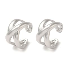 Ear cuff aros solitarios cruzado 10 mm baño platino / unidad 0