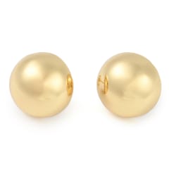 Aros aretes topo semi círculo 18 mm baño oro / par 0