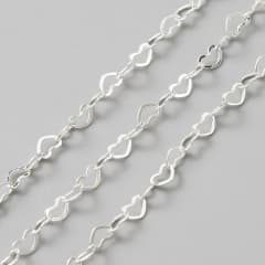 Cadena eslabón corazón 5x3.5 mm baño de plata / metro 0
