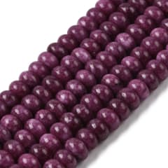 Sarta abalorios cuentas redonda plana 8x5 mm piedra jade / tira 0