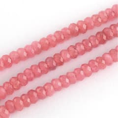 Sarta abalorios cuentas redonda plana 4x2 mm piedra jade / tira 0