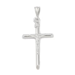 Dije colgante maxi cruz cristo 43.5 mm baño oro platino / unidad 0