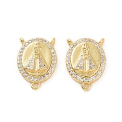Dije Vitela virgen del valle aparecida 17.5 mm baño oro zircón / unidad 0