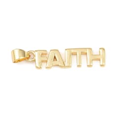 Dije colgante fe faith vertical 24x6 mm baño de oro / unidad 0