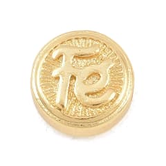 Dije pasador círculo fe relieve 10x5 mm baño de oro / unidad 0