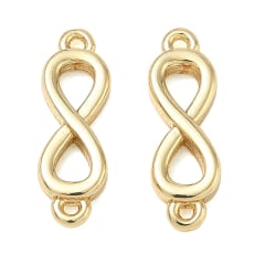 Dije conector infinito puffy 16 mm baño de oro platino / unidad 0