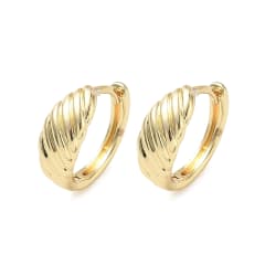 Aros argollas Croissant 14.5x15.5 mm baño de oro / par 0