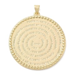 Maxi dije colgante oración padre nuestro 38 mm baño oro platino / unidad 0