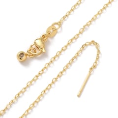 Cadena armada ajustable eslabón corazón 2x1.5 mm baño oro / unidad 0
