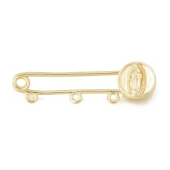 Broche de seguridad alpita Virgen Guadalupe baño de oro / unidad 0