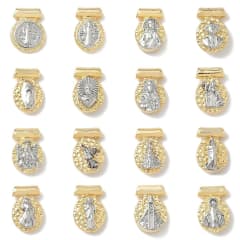 Dije pasador escapulario religioso 14x9.5 mm baño oro / unidad 0