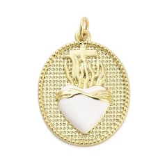 Dije colgante esmaltado religioso 25 mm sagrado corazón / unidad 0