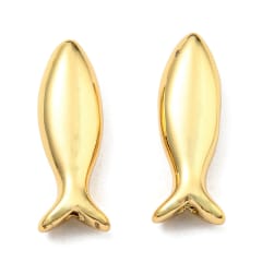 Dije pasador pez pescado 15.5x5.8 mm baño oro / unidad 0