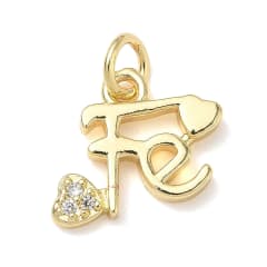 Dije colgante Fe 13 mm religioso baño oro zircón / unidad 0
