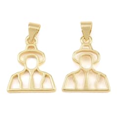 Dije Colgante silueta Dr Jose Gregorio Hernandez 17x15 mm baño oro / unidad 0