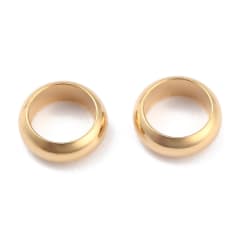 Cuenta separador balin plano 7x2.5 mm orificio grande baño de oro / unidad 0