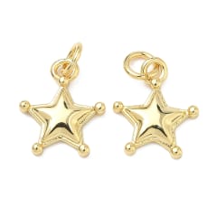 Dije colgante estrella 14x12 mm baño de oro / unidad 0