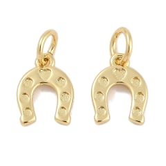 Dije colgante herradura amuleto suerte 9.5 mm baño oro/ unidad 0