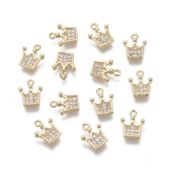 Dije colgante mini corona triángulo baño oro zircón / unidad 0