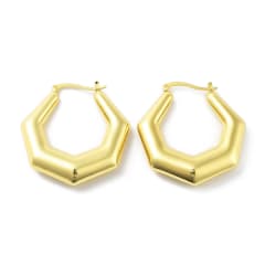 Aros argollas polígono chunky 44.5 mm baño oro / par 0