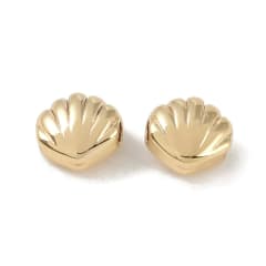 Dije pasador concha de mar 6.5 mm baño oro / unidad 0