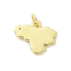 Dije colgante mapa venezuela 16.5x13.5 mm baño de oro / unidad 0