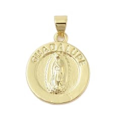 Dije colgante medalla virgen de Guadalupe 20 mm baño de oro / unidad 0