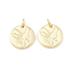 Dije colgante manos tomadas mama 13 mm baño de oro / unidad 0