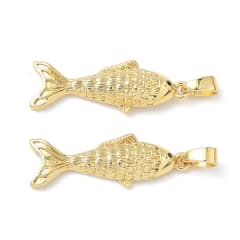 Dije colgante pez mar 22.5 mm baño oro / unidad 0