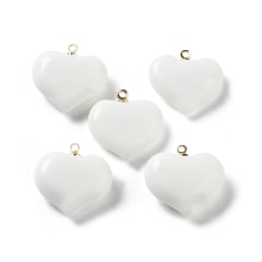 Dije colgante corazón blanco 18.5 mm murano / unidad 0