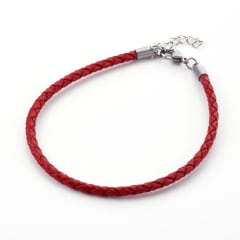 Pulsera cuero trenzado 3 mm acero / unidad 0