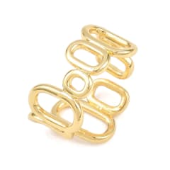 Anillo ajustable multi óvalos 12.5 mm baño oro / unidad 0