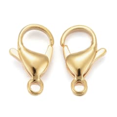 Broche pico loro 15 mm acero dorado / unidad 0