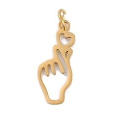 Dije colgante corazón coreano 22x9 mm acero / unidad 0