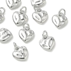 Dije colgante corazón 8 mm baño platino / unidad 0