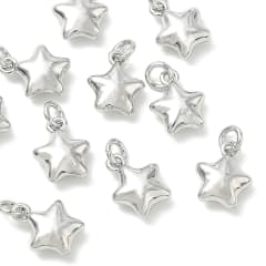 Dije colgante estrella 8 mm baño platino / unidad 0